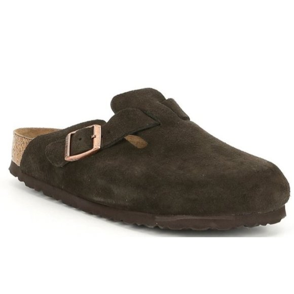 Birkenstock Shoes - Birkenstock Boston Brown Soft Footbed Clog Suede Leather Size 38 US 7 Narrow NEW